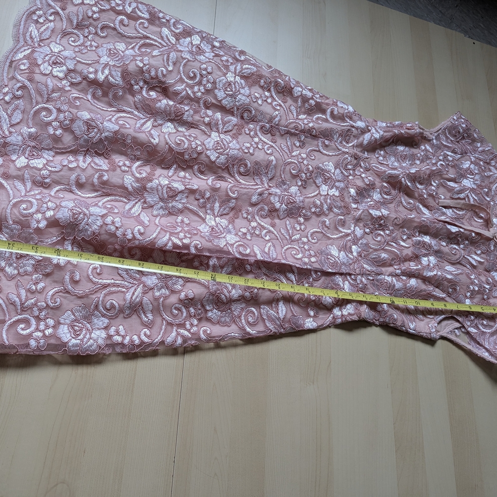 Unbranded Pink Embroidered Lace Cocktail Dress - Picture 9 of 10